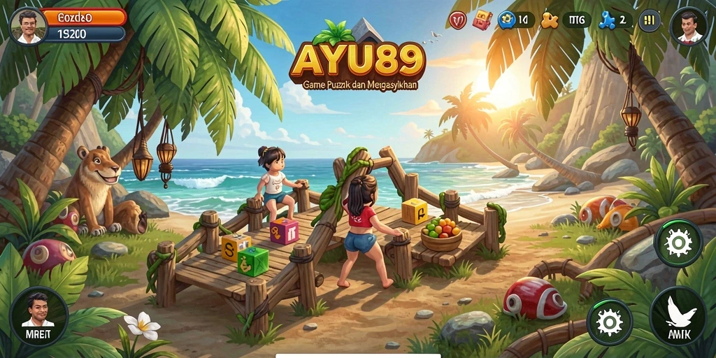 Tampilan gameplay menarik AYU89 dengan berbagai level puzzle.