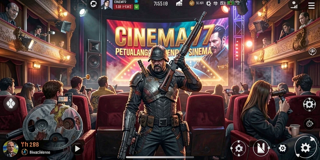 Tampilan gameplay petualangan yang seru dan interaktif di CINEMA77.