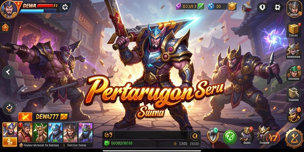 Screenshot gameplay DEWA777 menampilkan pertarungan yang intens dan mendebarkan.