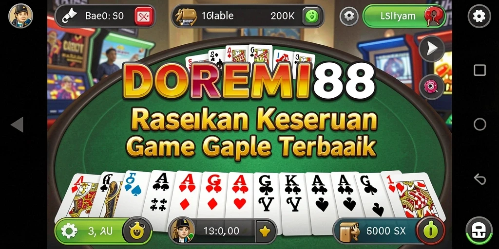 Screenshot gameplay DOREMI88 menampilkan momen seru bermain Gaple.