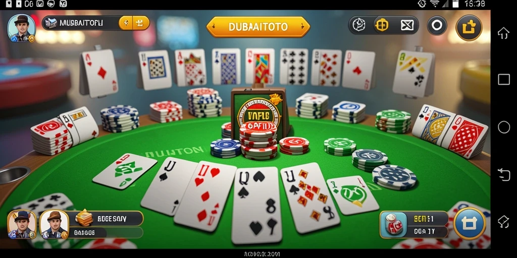 Tampilan gameplay seru dari DUBAITOTO di momen permainan Gaple.