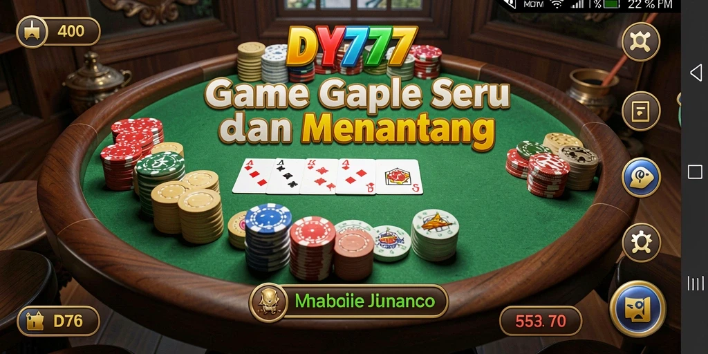 Tampilan gameplay DY777 menampilkan pemain bersaing dalam game Gaple.