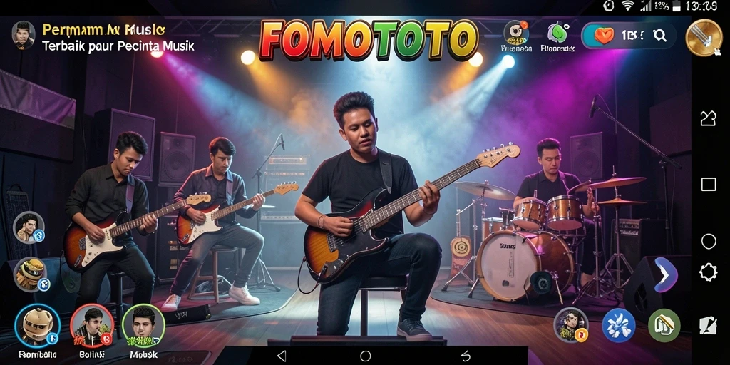 Tangkapan layar FOMOTOTO menampilkan pemain yang asyik dengan permainan musik.