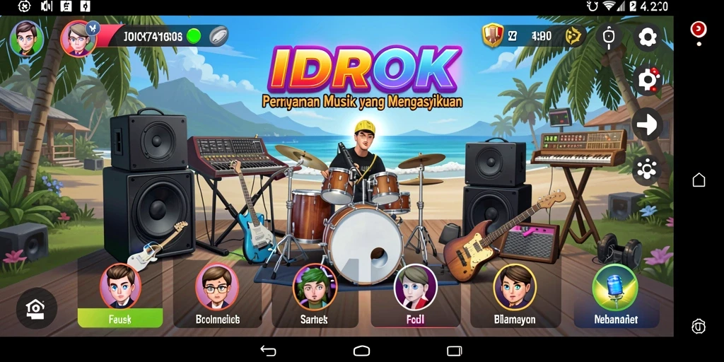 Screenshot menarik dari gameplay <strong>IDROK</strong> yang menunjukkan keseruan bermain musik.