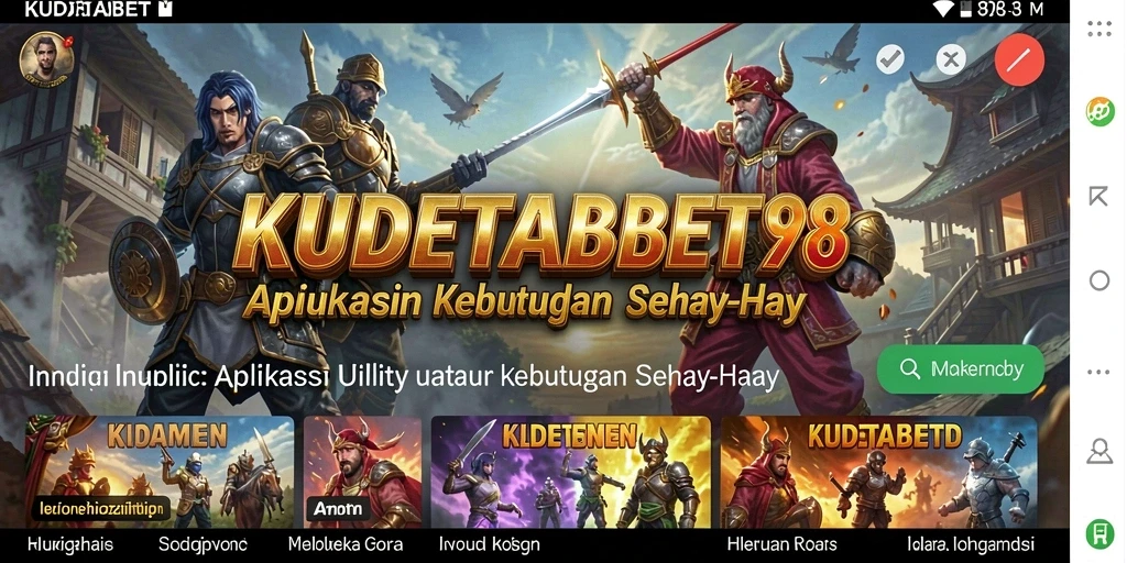 Tampilan antarmuka aplikasi KUDETABET98 yang sederhana dan intuitif.