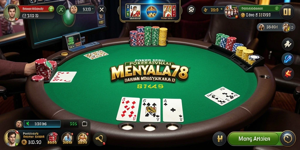 Tampilan gameplay Poker yang menarik di MENYALA78.