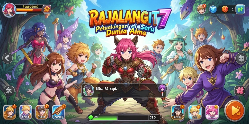Tampilan animasi karakter dalam game RAJALANGIT77 yang epik.