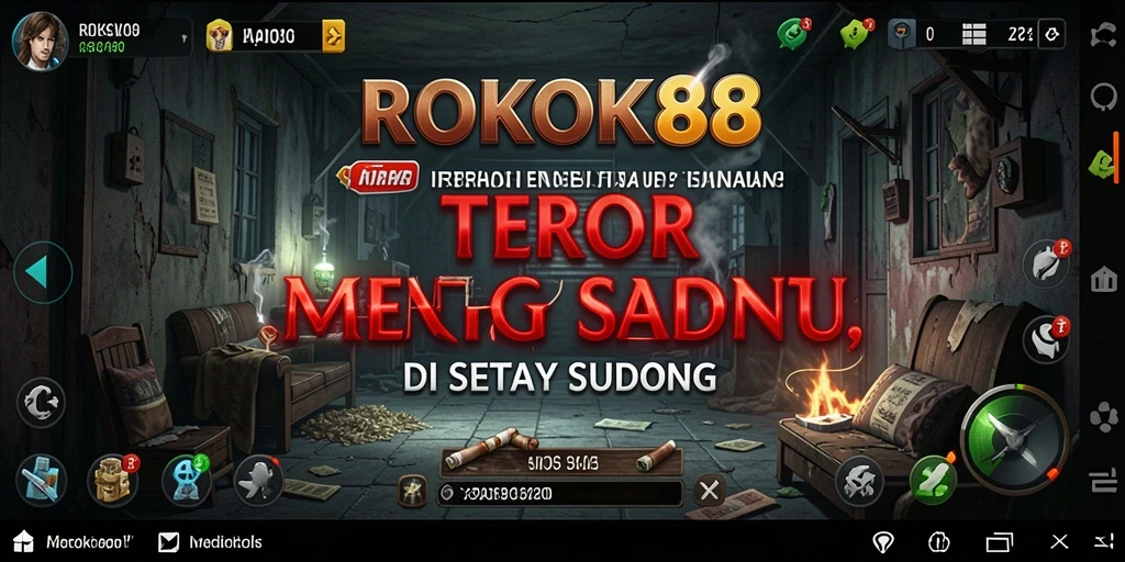 Screenshot ROKOK88 menampilkan suasana mencekam saat menjelajahi ruangan gelap.
