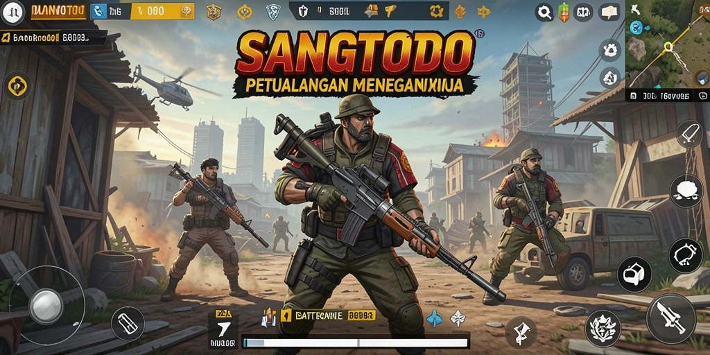 Screenshot gameplay SANGTOTO yang menunjukkan aksi seru dalam Battle Royale.