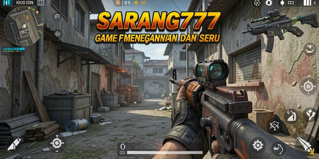 Screenshot gameplay SARANG777 menampilkan aksi pertempuran yang intens dan mendebarkan.