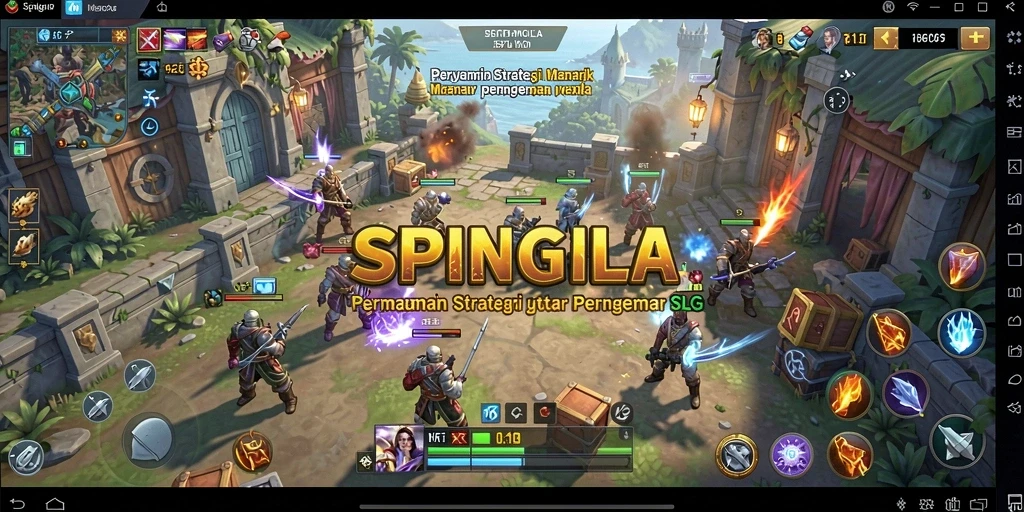 Screenshot utama SPINGILA menunjukkan gameplay SLG yang strategis dan mendebarkan.