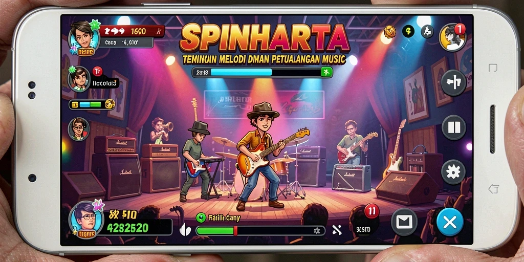 Tampilan gameplay <strong>SPINHARTA</strong> yang menarik dan dinamis.