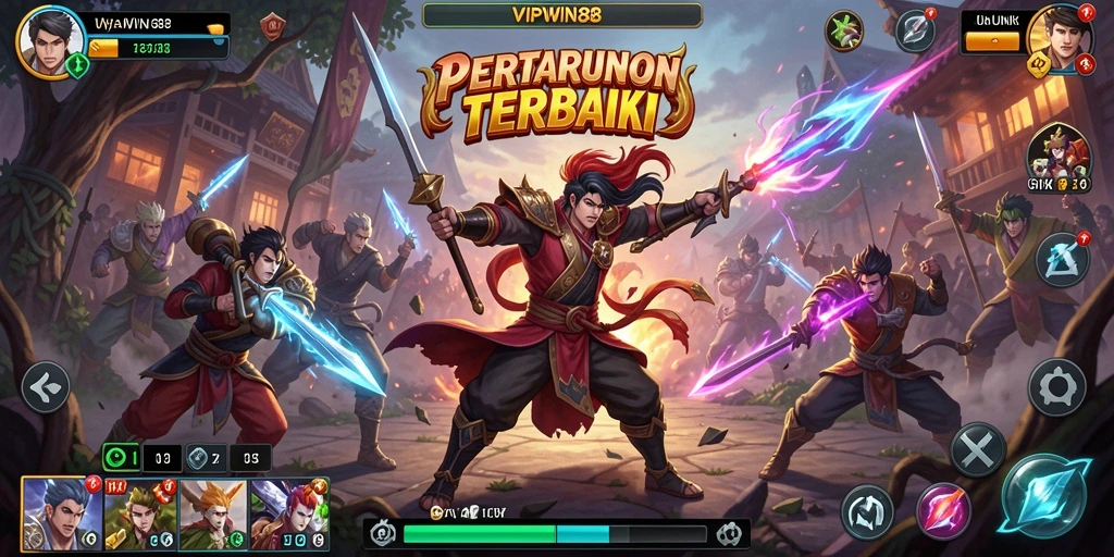 Tampilan gameplay mendebarkan di VIPWIN88 dengan pertarungan seru.