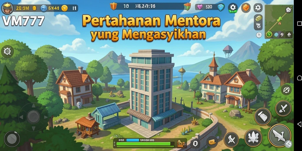Tampilan menawan dari pertarungan Tower Defense di VM777.